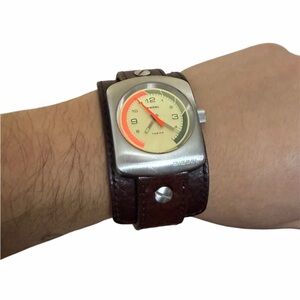 Diesel Square Steel Case DZ2022 W Brown Leather Band RARE “Alex Karev”